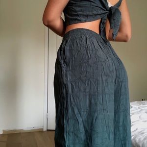 Teal Blue Embroidered Urban Outfitters Trousers